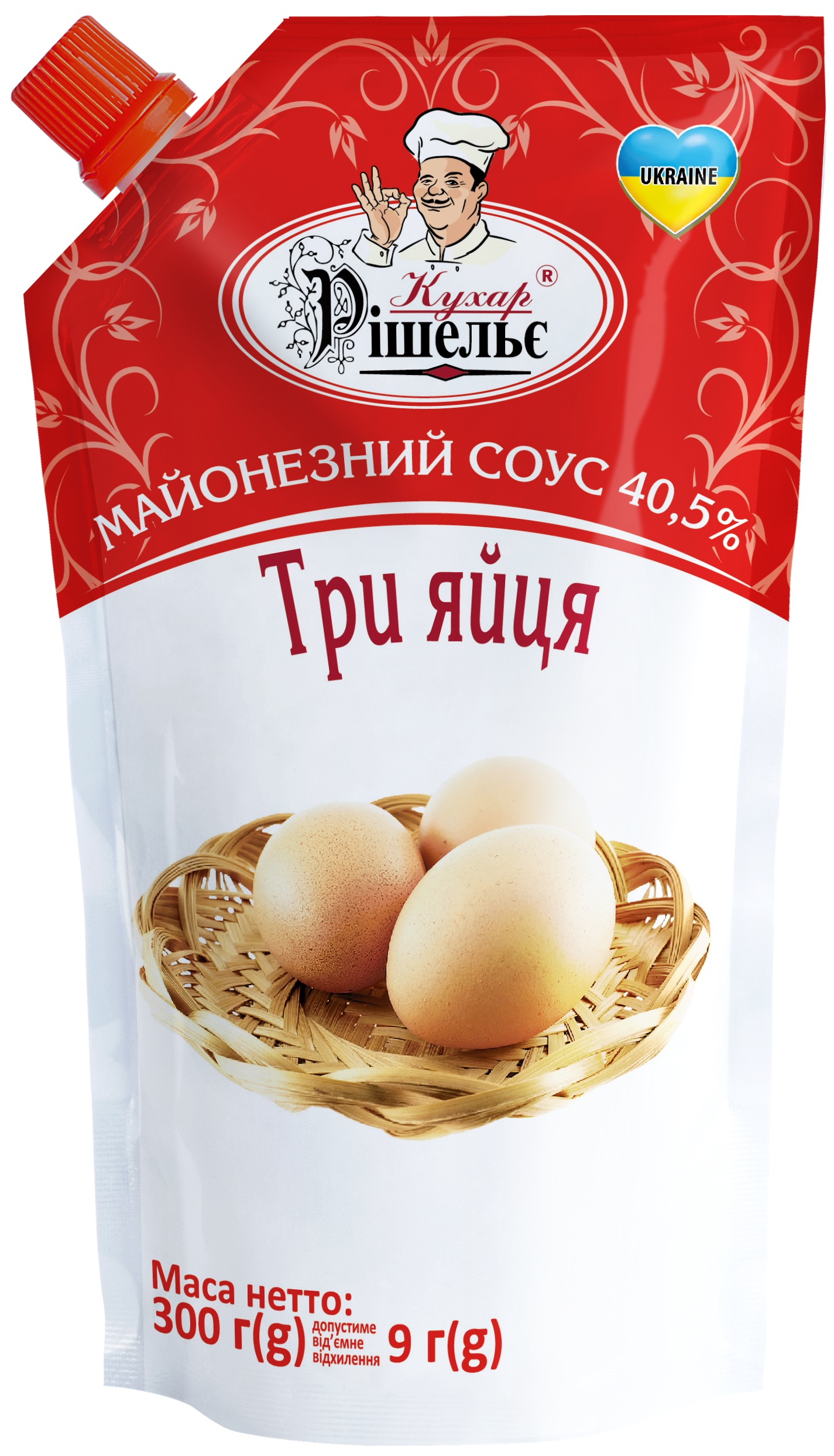 Майонезний соус Кухар Рішельє Три яйця 40,5% 300г