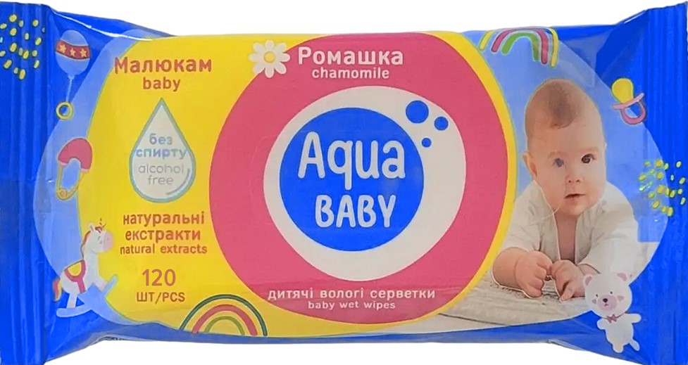 Серветки AquaBaby вологаBabyзвітамінами15шт