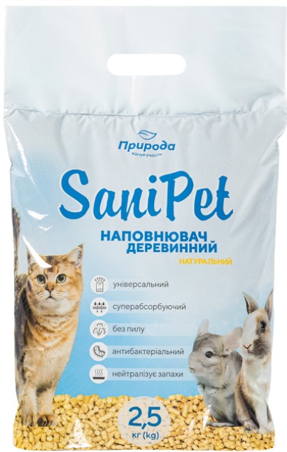 Наповнювач Природа Sani Pet універс.деревин. 2,5кг