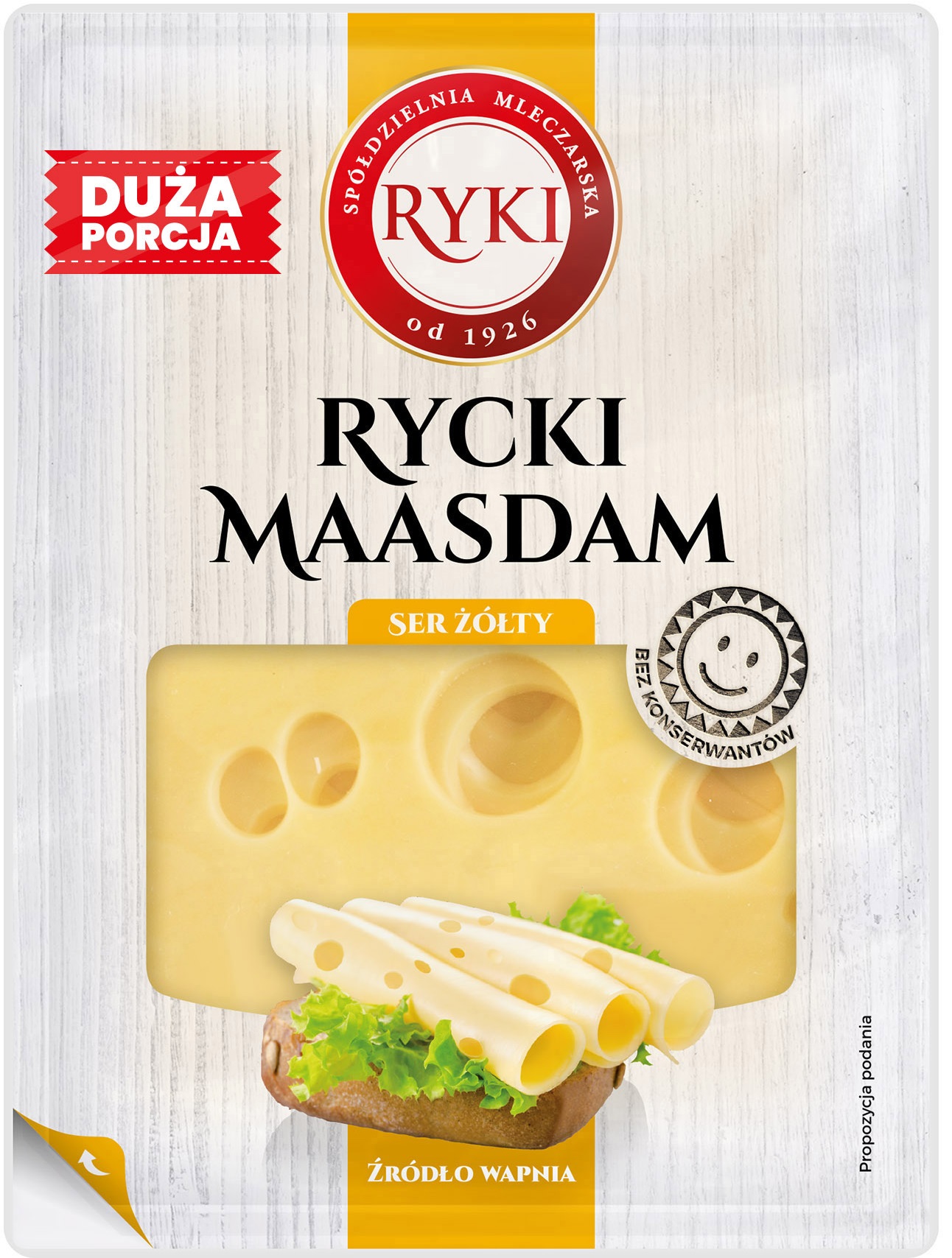 Сир Ryki Рицький Маасдам 45% 125г слайс