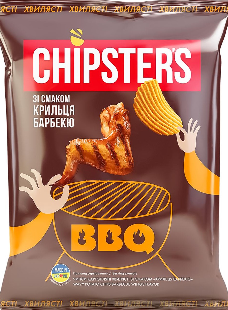 Чіпси Chipster_s Крильця барбекю хвилясті 95г