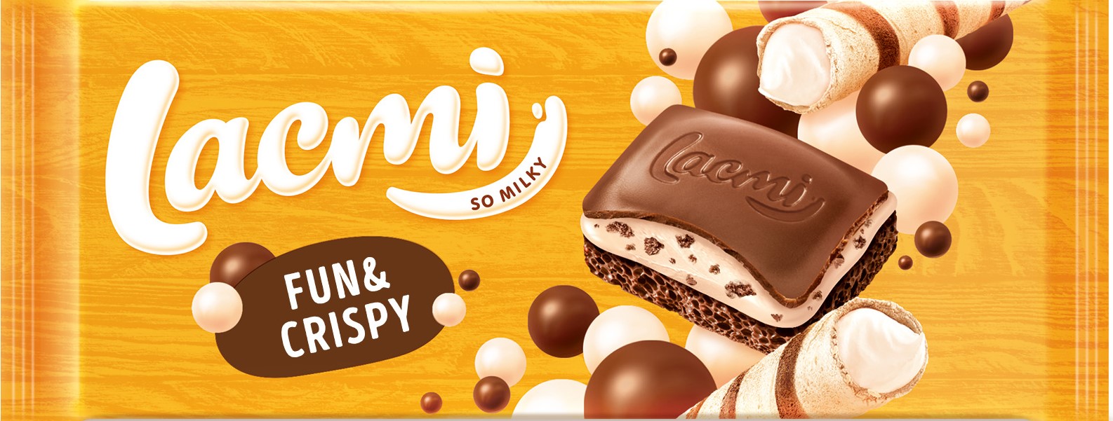 Шоколад Roshen Lacmi Fun&Crispy пористий мол.85г