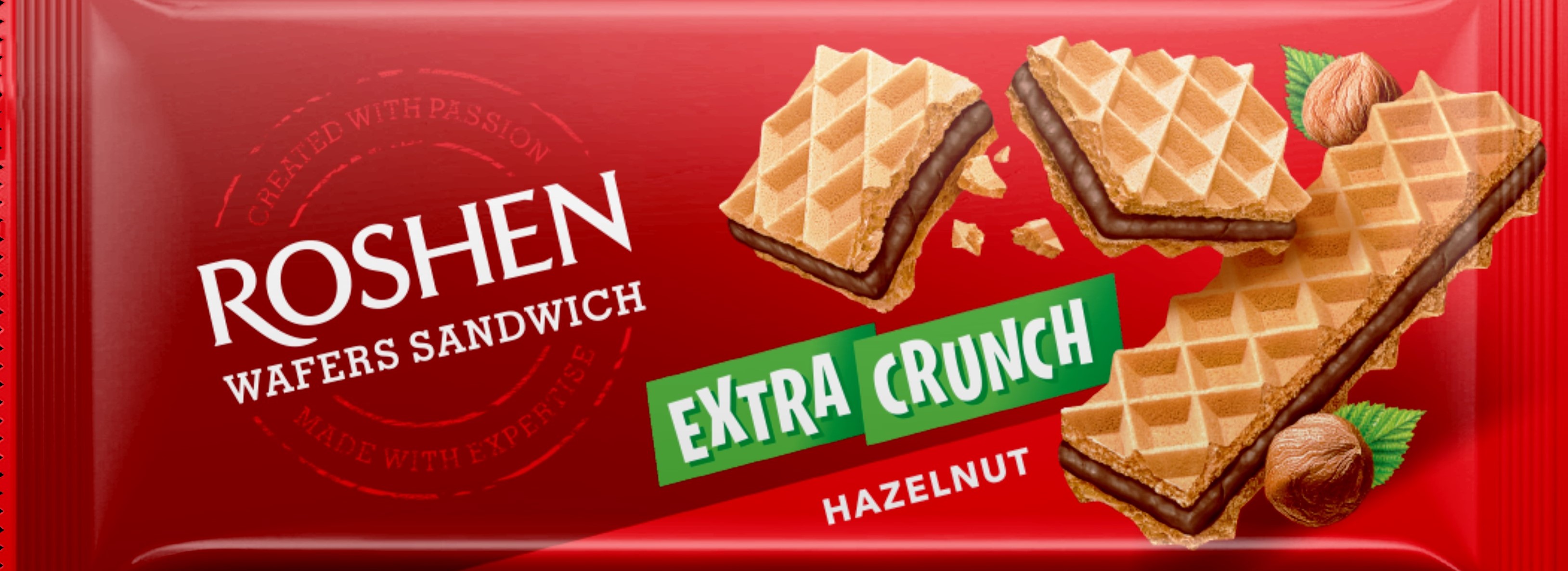 Вафлі Roshen Wafers Sandwich Crunch горіх 142г