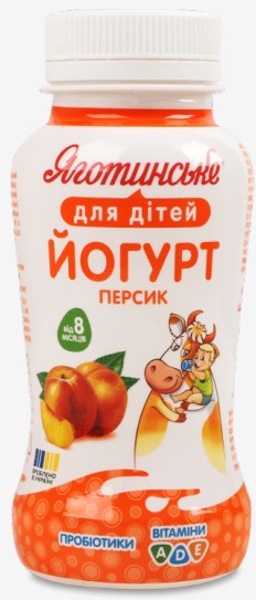 Йогурт Яготинське ДД персик від 8міс 1,5% 185г ПЕТ