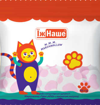 Маршмеллоу Їж Наше Taba Lapka з аром.полуниці 65г