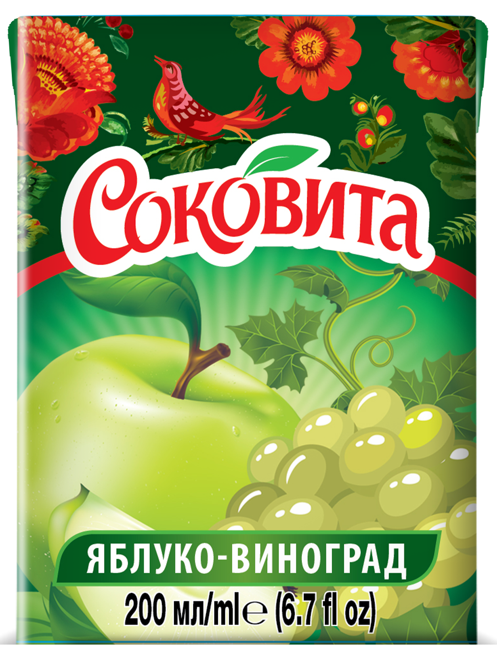 Напій Соковита Яблуко-виноград соковмісн 0,2л ТПАК
