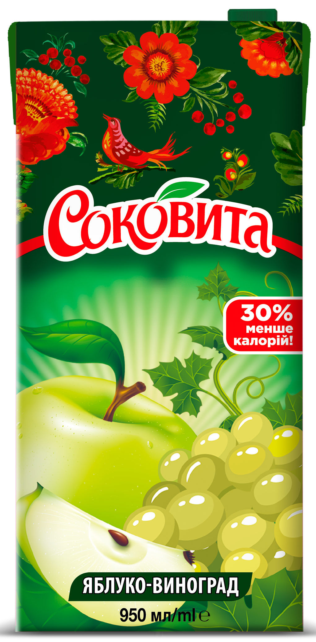Напій Соковита Яблуко-виноград соковміс 0,95л ТПАК