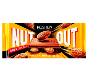 Шоколад Roshen Nut Out молочний з ціл.мигдалем 90г