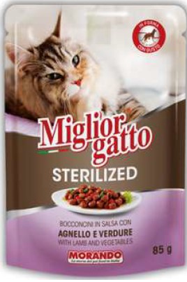 Корм Morando Migliorgatto Ягня,овочі,соус д/кот85г