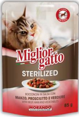 Корм Morando Migliorgatto Яловичина,соус д/кот.85г