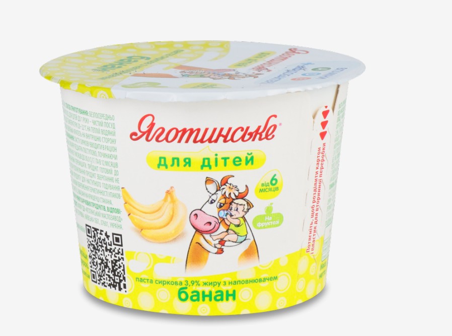 Сиркова паста Яготинське ДД банан 3,9% 90г ст