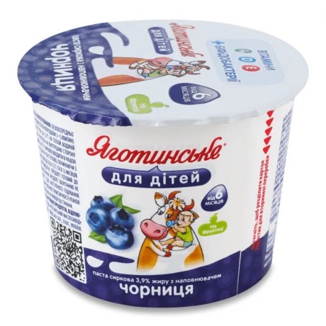 Сиркова паста Яготинське ДД чорниця 3,9% 90г ст