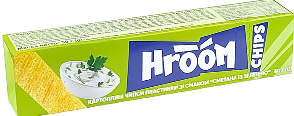 Чіпси HROOM! Сметана із зеленню пластин.50г