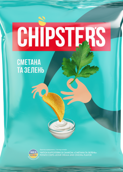 Чіпси Chipster_s Сметана із зеленню 60г