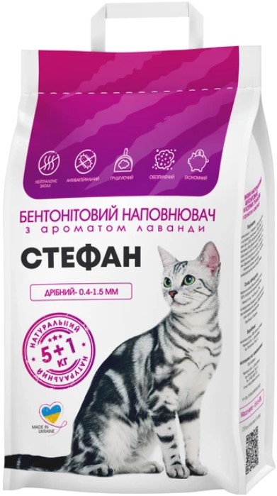 Наповнювач Стефан бентонітовий для тварин 6кг