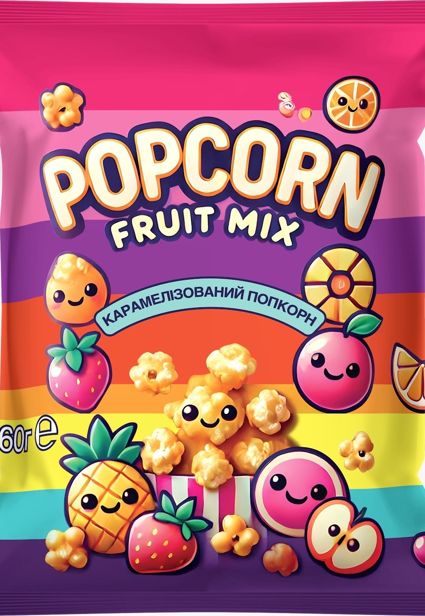 Попкорн Fruit mix карамелізований 60г