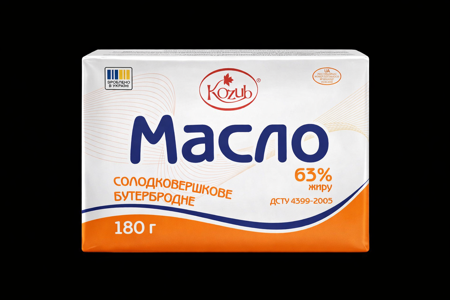 Масло Козуб Бутербродне солодковершкове 63% 180г