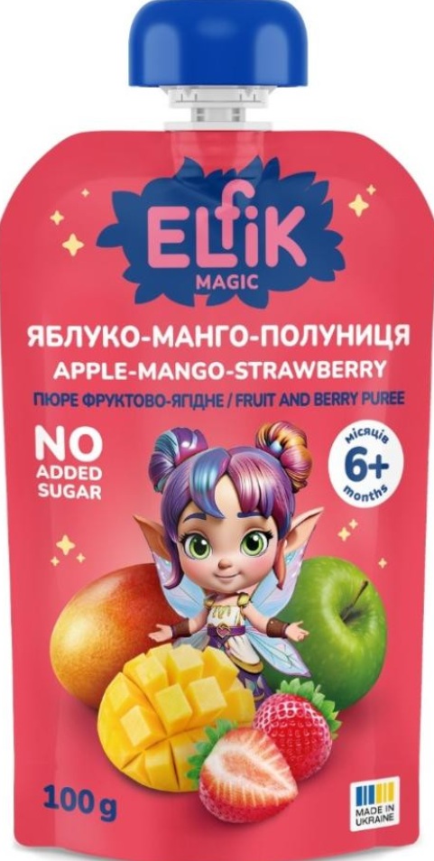 Пюре Elfik Magic Ябл-Манго-Полуниця 100г д/пак