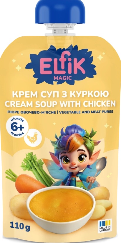 Пюре Elfik Magic Крем суп з куркою 110г д/пак
