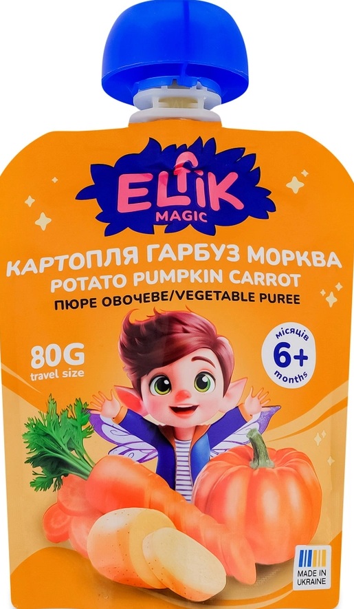 Пюре Elfik Magic Картопля-гарбуз-морква 80г д/пак