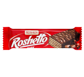 Вафлі Roshen Roshetto dark chocolate глазур.34г