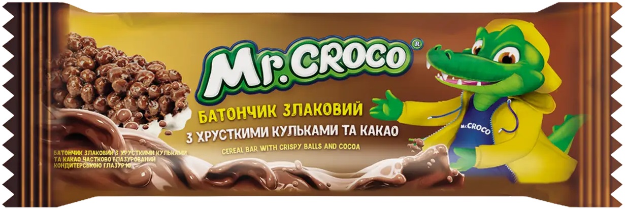 Батончик Mr.Croco з какао частково глазур.20г