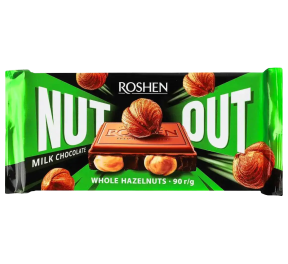 Шоколад Roshen Nut Out молочний з ціл.фундуком 90г