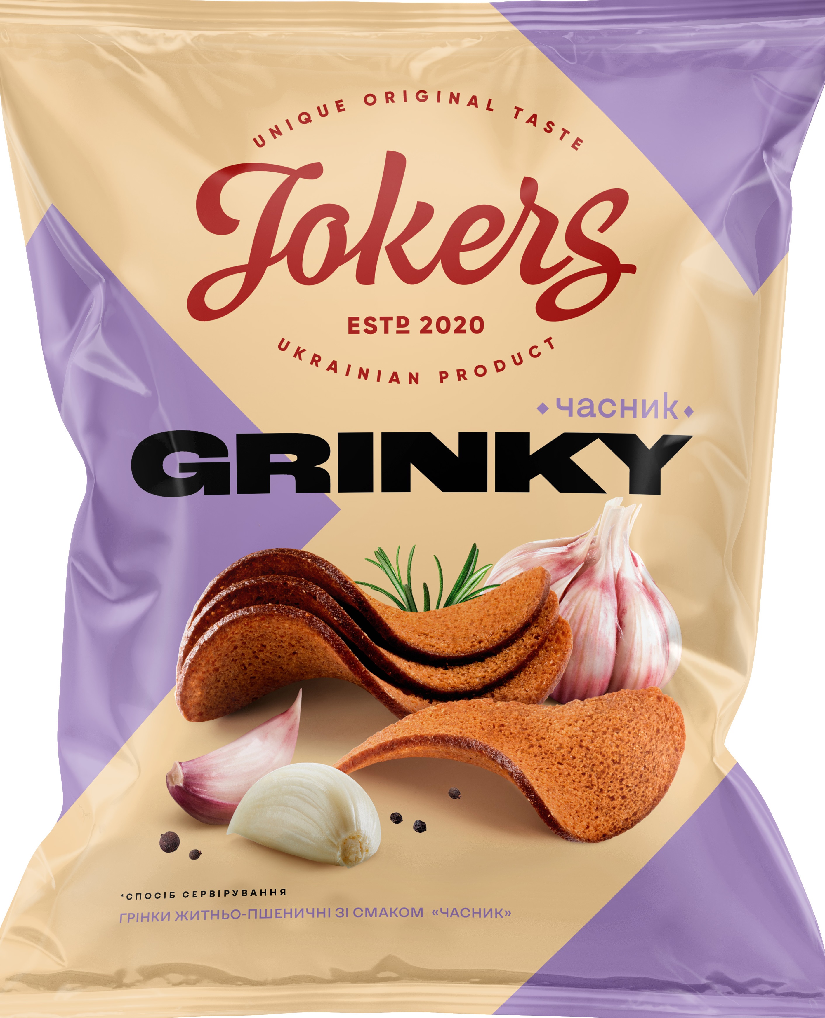 Грінки JokerS житньо-пшеничні Часник 80г