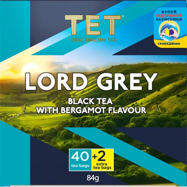 Чай ТЕТ Lord Grey чорн.байх. з аром.берг. 40 ф/п