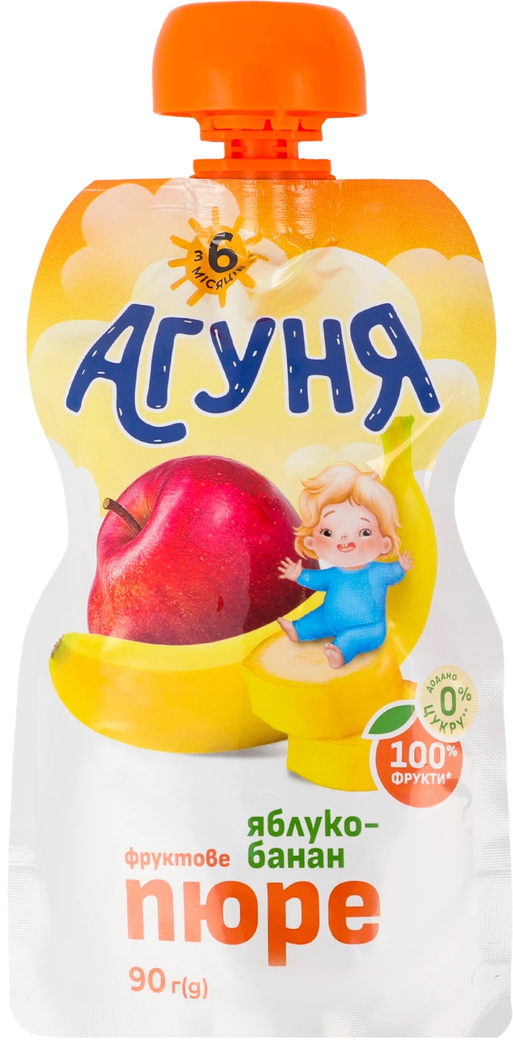 Пюре Агуня Яблуко-Банан 90г д/пак