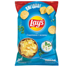 Чіпси Lays сметана-зелень 170г