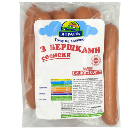 Сосиски Ятрань З вершками НО В/Г 95% фас