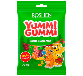 Цукерки Roshen Yummi Gummi Mini Bear Mix 70г