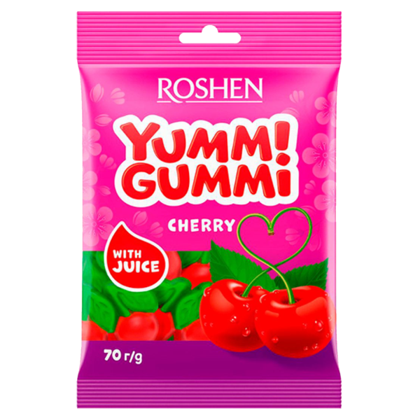 Цукерки Roshen Yummi Gummi Cherry 70г