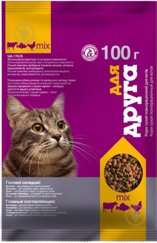 Корм Для Друга мікс сухий для котів 100г