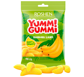 Цукерки Roshen Yummi Gummi Banana Land 70г